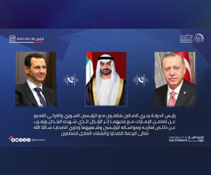阿联酋总统同叙利亚和土耳其总统通电话，表示慰问和同情
